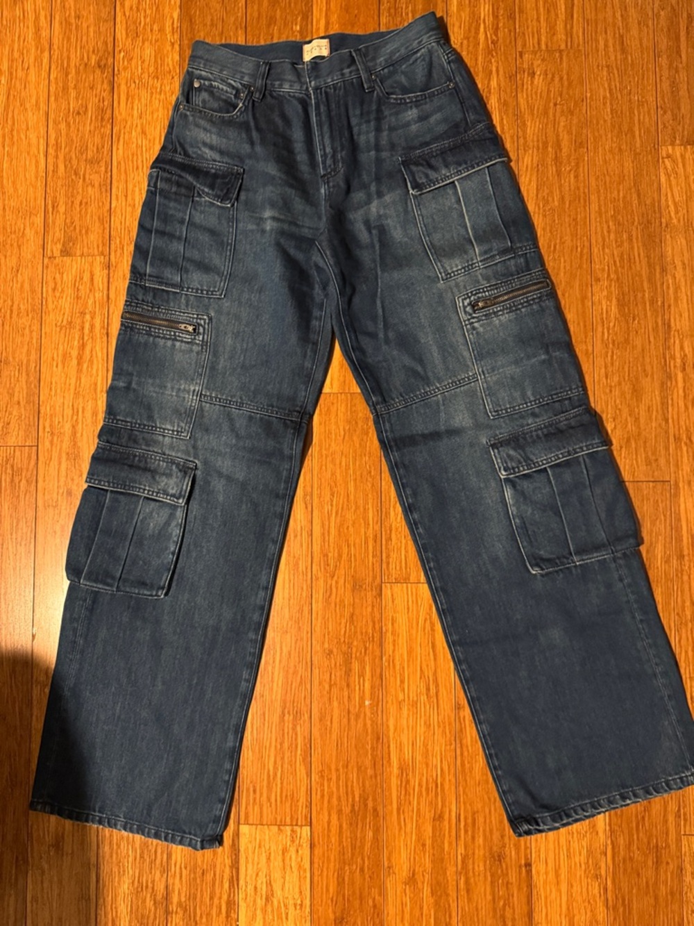 Alice + Olivia Dark Blue Cargo Jeans